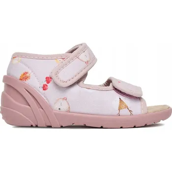 Dívčí bačkory Lasocki dětské papuče na suchý zip, růžové, velikost 24