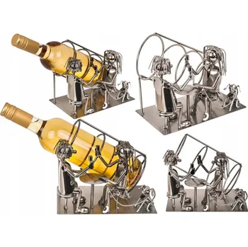 Stojan na víno Kovový stojan na víno - zamilovaný pár VIII