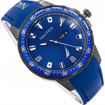 Hodinky PÁNSKÉ HODINKY NAUTICA NAPCLF003 COBA LAKE MODRÉ NA ŘEMÍNKU S DATUMOVKA