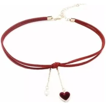 Náhrdelník Md Červený Choker Náhrdelník na Krk Srdíčko