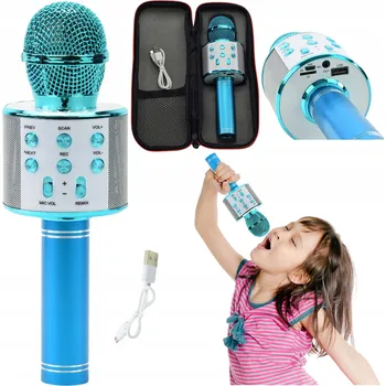 Mikrofon MIKROFON S REPRODUKTOREM BLUETOOTH KARAOKE BEZDRÁTOVÝ SET PRO DĚTI S EFEKTY