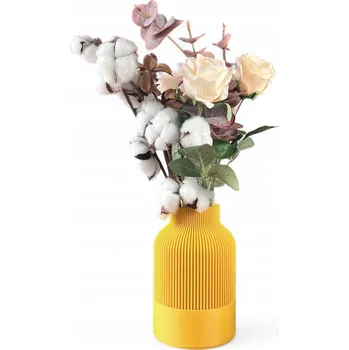 Váza Robustní nerozbitná váza na květiny 17,5 cm Hořčicová váza boho Japandi