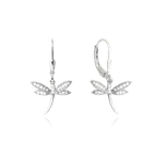 MINET Stříbrné náušnice VÁŽKY s bílými zirkony