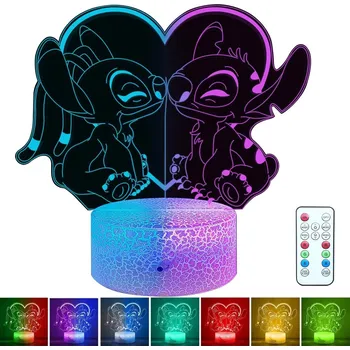 Lampička Noční Lampa S Potiskem Pohádka Stitch Dárek LED