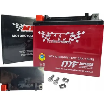 Motobaterie AKUMULÁTOR WTX12-BS (YTX12-BS) (GELOVÝ) 12V 10Ah