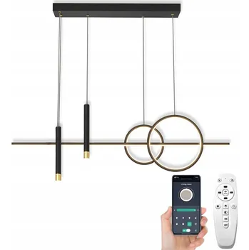 ZÁVĚSNÁ LAMPA NAD STŮL ČERNÁ 120CM 62W PAMĚŤ BLUETOOTH DARMAT LIGHT 502