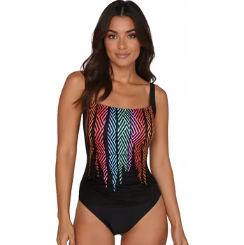 Dámské plavky Vivisence 3109 Černo-barevné plavky s košíčkem 75D JEDNODÍLNÉ