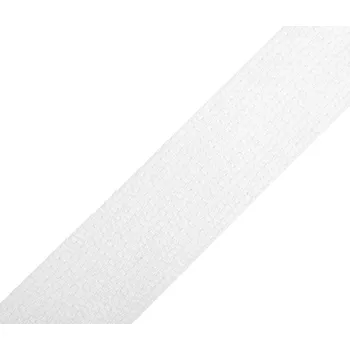 Bavlněný popruh šíře 30 mm, střední, 1101 bílá