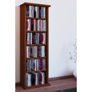 regál VCM CD a DVD regál Vostan, ořech 650701