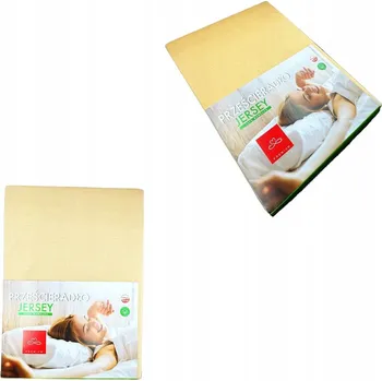 Prostěradlo Prostěradlo S Gumou Jersey Bavlněné 220x200cm KRÉMOVÉ PREMIUM PEVNÉ