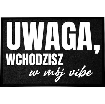 Rohožka VSTUPNÍ ROHOŽKA 40X60CM ČERNÁ S VTIPNÝM NÁPISEM "VCHÁZÍŠ DO MÉHO SVĚTA"