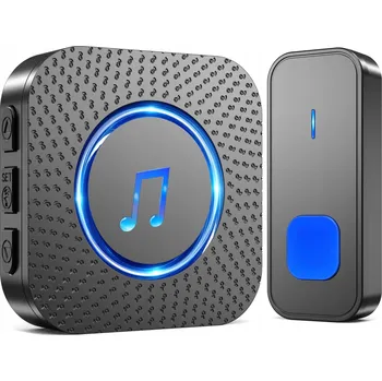 Domovní zvonek Bezdrátový zvonek SURFOU černý, dosah 400 m, vodotěsný