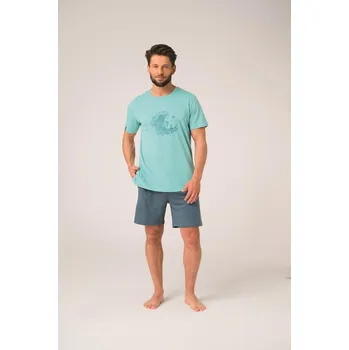 Pánské pyžamo Pánské pyžamo Key MNS 738 A26 M-2XL tyrkysová-mořská XXL