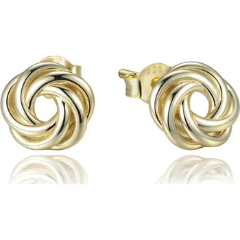 Náušnice MINET Pozlacené decentní stříbrné náušnice