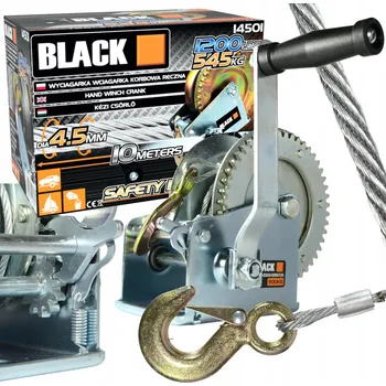 lanový naviják RUČNÍ LANOVÝ NAVIJÁK S KLIKOU 1200LBS 545KG BLACK