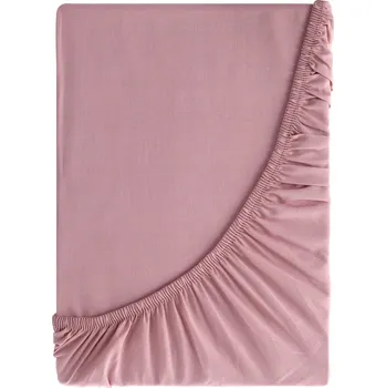 Prostěradlo Prostěradlo s gumou Basic 180x200 +30 cm bavlna pudrová růžová