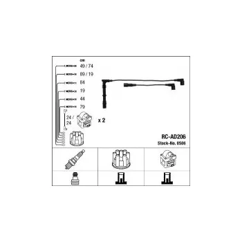 Zapalovací kabel Sada kabelů pro zapalování NGK RC-AD206 - AUDI