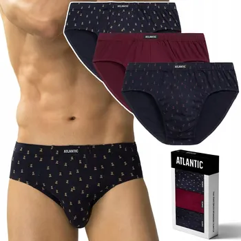 Slipy Pánské slipy BAVLNĚNÉ 3 PÁRY přiléhavé ATLANTIC 3MP-183 - L