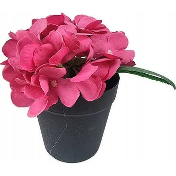 umělá květina Umělé květy v černém květináči, růžové květy jako živé na hřbitov