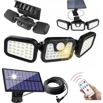Venkovní osvětlení SOLÁRNÍ LAMPA S ČIDLEM POHYBU DO ZAHRADY LED ZAHRADNÍ s odděleným PANELEM