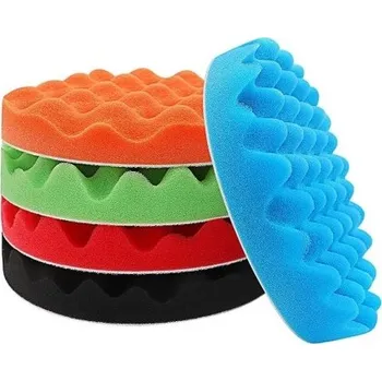 Autovosk 5 ks Lešticí houbičky 101,6 mm Barevné vlnité molitanové lešticí kotouče Sada padů pro leštičku korekce a renovace laku auta