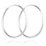 MINET Stříbrné náušnice KRUHY 5 cm