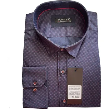 Pánská košile EGO MAN košile pánská EKB-1206 regular fit nadměrná velikost 5XL tmavě modrá