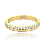 MINET Pozlacený stříbrný snubní prsten s bílými zirkony vel. 54