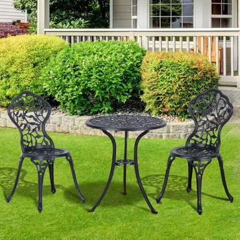 Zahradní sestava Zahradní bistro set pro 2 osoby Vintage | černý