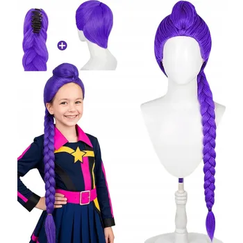 Karnevalová paruka PARUKA RUMI K-POP DEMON HUNTERS RUMI FIALOVÉ VLASY LOVKYNĚ DÉMONŮ KPOP