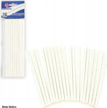 Papírová brčka s černobílými proužky