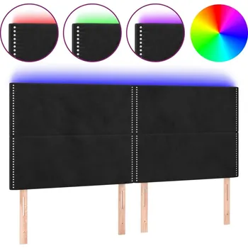 VidaXL Čelo postele s LED osvětlením, černé