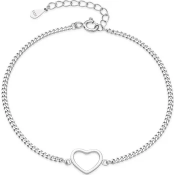 Náramek Stříbrný náramek srdce