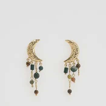 Náušnice Reserved - Náušnice s&nbsp;dekorativními přívěsky - zlatý - 066ID-GLD - 066ID-GLD-ONE