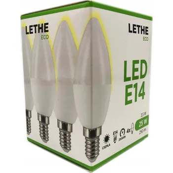 Žárovka 76* LETHE LED žárovka E14 3,5W/25W 250 lm, teplá bílá, 4 ks