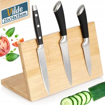 Stojan na nože Stojan na nože Vilde 15 cm, hnědý bambus