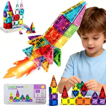 ostatní stavebnice STAVEBNICE MAGNETICKÉ KOSTKY PRO DĚTI K STAVĚNÍ SADA 34 dílků