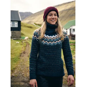 Dámský svetr Dámský svetr Fjallraven Ovik Knit Roller Neck - navy-dark navy