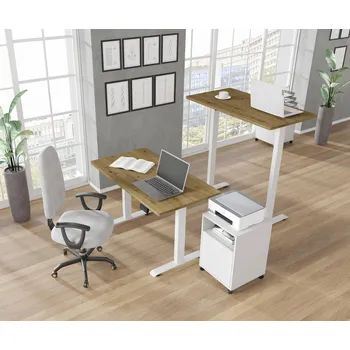 Psací stůl Obdélníkový psací stůl Homlando 120 x 65 x 75,5 cm bílý, dub artisan