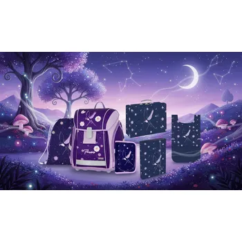 Školní batoh Oxybag Školní set 6ks PREMIUM LIGHT Flowers Květiny sada batoh, penál a doplňky 0-90226/06