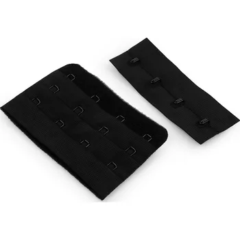 Zapínání na podprsenky, plyš šíře 75 mm čtyřřadé, střední, 4 černá