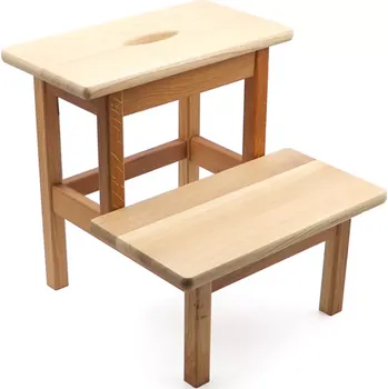 Masáž Dvoustupňový schůdek z dubového dřeva