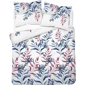 Povlečení SADA POVLEČENÍ 160x200 POVLEČENÍ KVĚTY LISTY 5467A