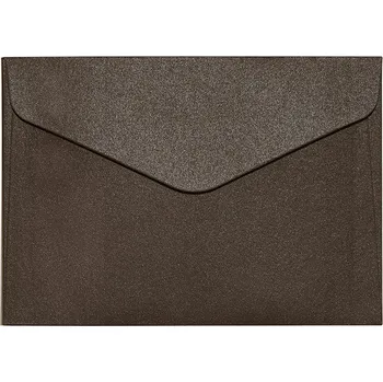 Obálka Barevná OBÁLKA Ozdobná na poukázky C6 150g Perleťová HNĚDÁ Sada 10 Kusů