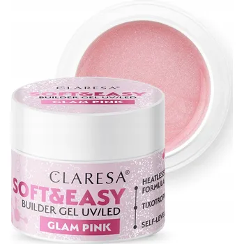 Lak na nehty Claresa Soft & Easy stavební gel s tixotropií Glam Pink 45 g Bez TPO