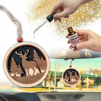 Vůně do auta Vůně do auta JELEN V LESE + parfém - dřevěný osvěžovač vzduchu