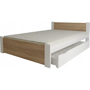 Postel Jednolůžková dřevěná postel GRZECHYNKA MEBLE 80x200 dub sonoma