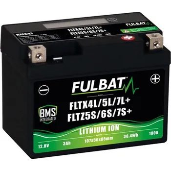 Auto-moto baterie Lithiová motocyklová baterie FULBAT FLTX4L/5L/7L+ FLTZ5S/6S/7S+ pro KTM EXC-F 350