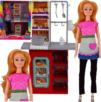 Panenka Panenka kuchařka s kuchyňkou a příslušenstvím velká sada pro děti 3+