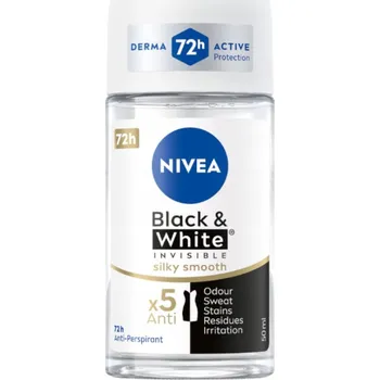 Antiperspirant Nivea Black&White Invisible Silky Smooth Wood v kuličce 50 ml